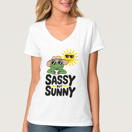 Sassy maar Sunny Frog Design - Grappig Zomer Vrouw T-shirt (Voorkant)
