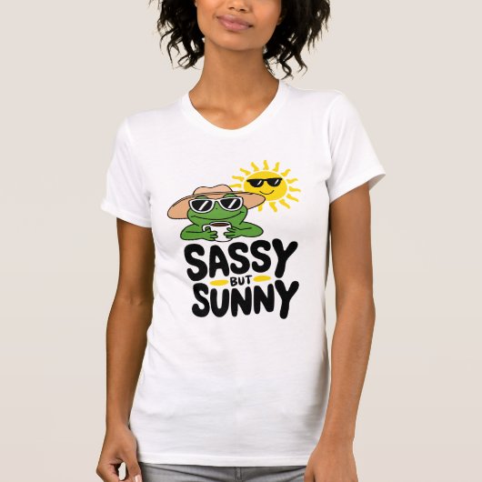 Sassy maar Sunny Frog Design - Grappig Zomer Vrouw T-shirt (Voorkant)