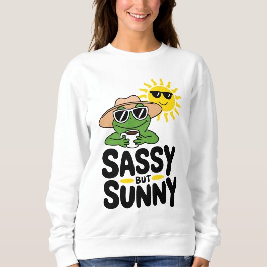 Sassy maar Sunny Frog Design - Grappig Zomer Vrouw Trui (Voorkant)