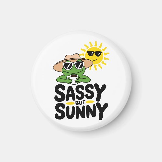 Sassy maar Sunny Frog Design - Grappige zomer Magneet (Voorkant)