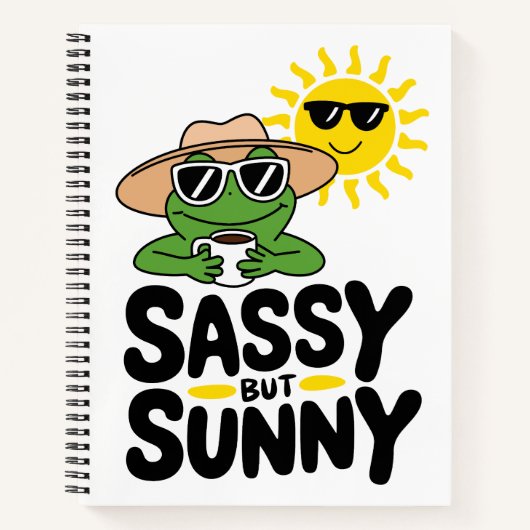 Sassy maar Sunny Frog Design - Grappige zomer Notitieboek (Voorkant)