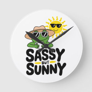 Sassy maar Sunny Frog Design - Grappige zomer Ronde Klok