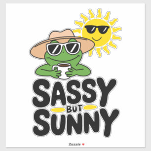 Sassy maar Sunny Frog Design - Grappige zomer Sticker