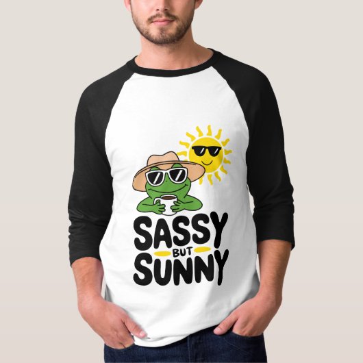 Sassy maar Sunny Frog Design – Grappige Zomerkoffi T-shirt (Voorkant)