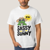 Sassy maar Sunny Frog Design – Grappige Zomerkoffi T-shirt (Voorkant)