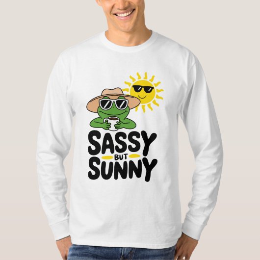 Sassy maar Sunny Frog Design – Grappige Zomerkoffi T-shirt (Voorkant)