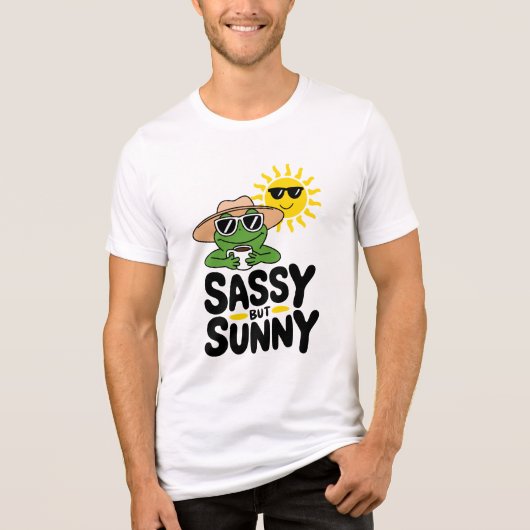 Sassy maar Sunny Frog Design – Grappige Zomerkoffi Tri-Blend Shirt (Voorkant)