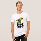 Sassy maar Sunny Frog Design – Grappige Zomerkoffi Tri-Blend Shirt (Voorkant volledig)