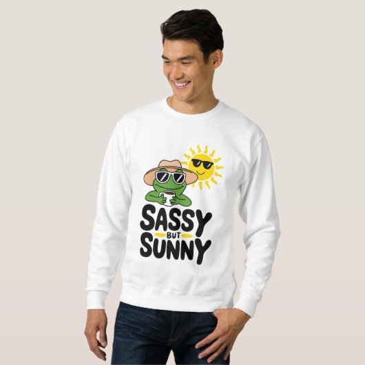 Sassy maar Sunny Frog Design – Grappige Zomerkoffi Trui (Voorkant volledig)