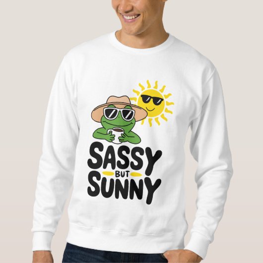 Sassy maar Sunny Frog Design – Grappige Zomerkoffi Trui (Voorkant)