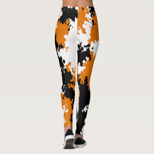 Sassy meisje camo Leggings - Mango tango (Achterkant)