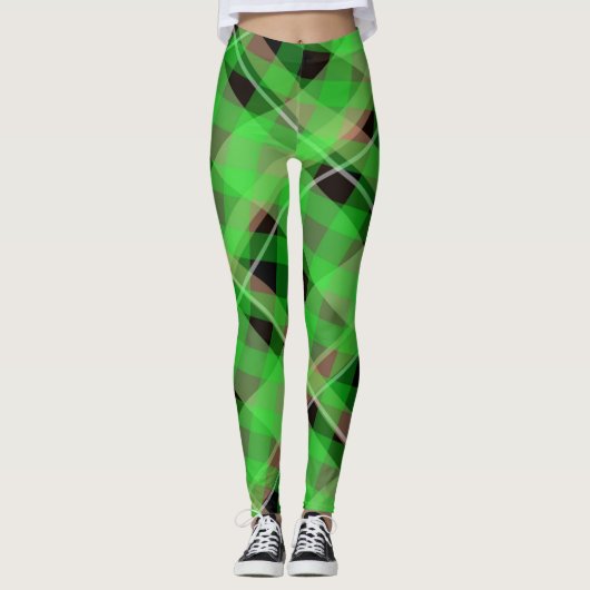 Sassy Meisje Schattige Iers St. Patrick's Day Plai Leggings (Voorkant)