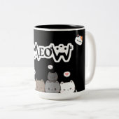 Sassy Meow Mug – Purrfect for Cat Moms Tweekleurige Koffiemok (Voorkant rechts)