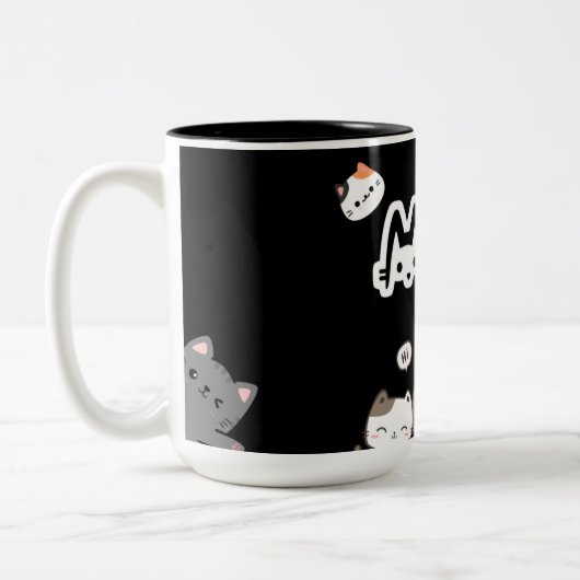 Sassy Meow Mug – Purrfect for Cat Moms Tweekleurige Koffiemok (Links)