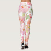 Sassy Modern Pink Floral Leggings (Achterkant)