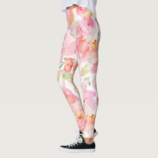 Sassy Modern Pink Floral Leggings (Links)