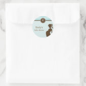Sassy Moeder Baby shower Favor Sticker - Blauw (Tas)