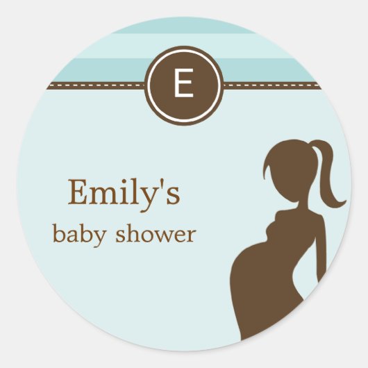 Sassy Moeder Baby shower Favor Sticker - Blauw (Voorkant)