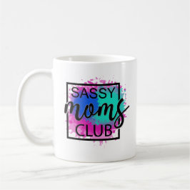 Sassy moeders club, kleurrijk, humoristisch koffiemok