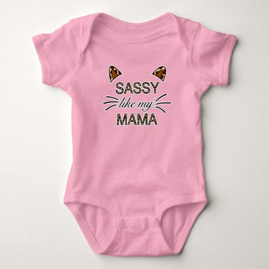 Sassy net als mijn mama Leopard Print Whiskers en  Romper (Voorkant)
