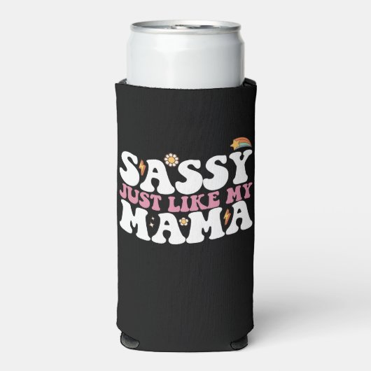 Sassy net als mijn moeder Groovy Seltzer Blikjeskoeler (Seltzer Voorkant)