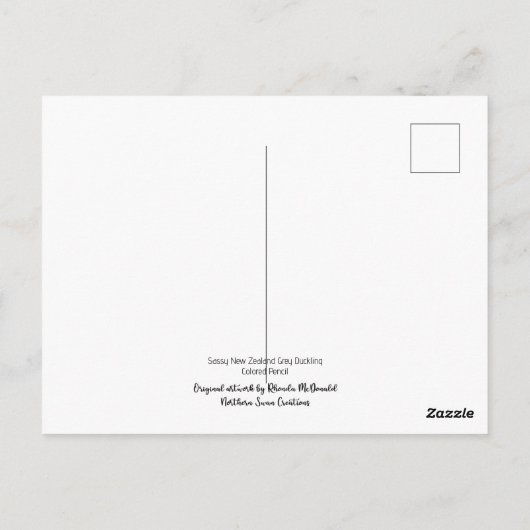Sassy New Zealand Grey Ducking Post Card Briefkaart (Achterkant)