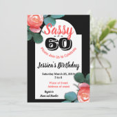 Sassy op 60 verjaardagsfeestuitnodigingen kaart (Staand voorkant)