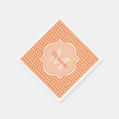 Sassy Oranje Polka Dots Monogram met naam Servetten (Hoek)