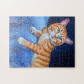 Sassy Oranje Tabby Kattenpuzzel Realistisch Legpuzzel (Horizontaal)