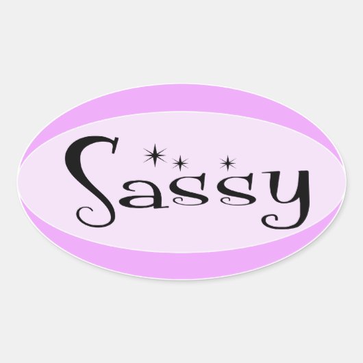 Sassy Ovale Sticker (Voorkant)