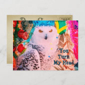 Sassy Owl Valentijnsdag Briefkaart Originele Kunst (Voorkant / Achterkant)