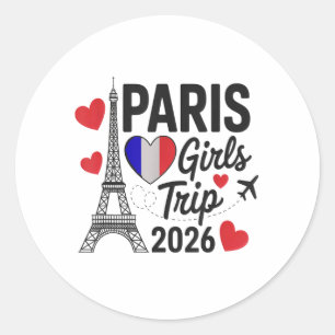Sassy Paris Meisjesreis 2026 Vakantie Kinderen Reü Ronde Sticker