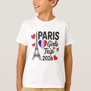 Sassy Paris Meisjesreis 2026 Vakantie Kinderen Reü T-shirt