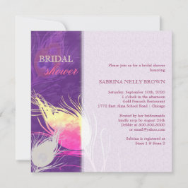 Sassy Peacock Feather Silhouette Vrijgezellenfeest Kaart