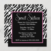 Sassy Pink en Black Zebra Print Kaart (Voorkant / Achterkant)