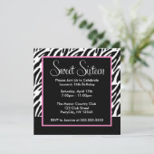 Sassy Pink en Black Zebra Print Kaart (Staand voorkant)