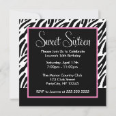 Sassy Pink en Black Zebra Print Kaart (Voorkant)