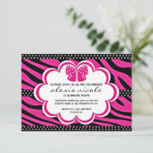 Sassy Pink Invite Kaart (Staand voorkant)