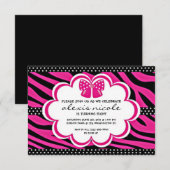 Sassy Pink Invite Kaart (Voorkant / Achterkant)