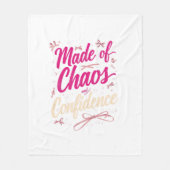 Sassy Pink Typography Chaos And Confidence Fleece Deken (Voorkant)