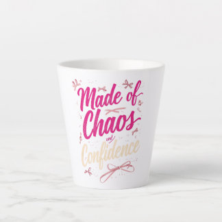 Sassy Pink Typography Chaos And Confidence Latte Mok
