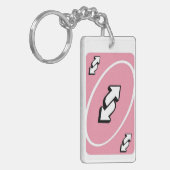 Sassy Pink UNO Reverse Card Keychain – Meme Lover (Voorkant Links)