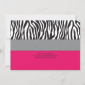 Sassy Pink Zebra Print First Birthday Uitnodiging (Achterkant)
