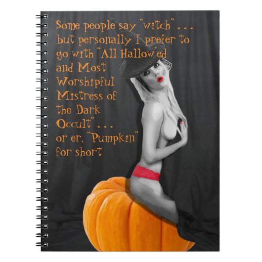 Sassy Pinup Witch Magic Spell Notitie Boekjournaal Notitieboek (Voorkant)