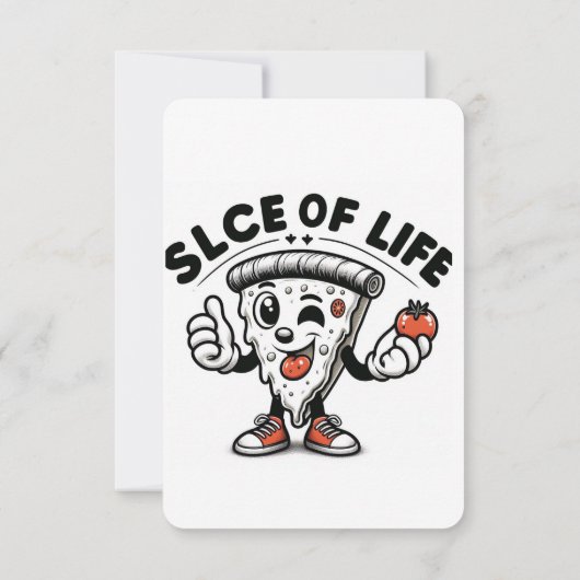 Sassy Pizza Slice met persoonlijkheid Bedankkaart (Achterkant)