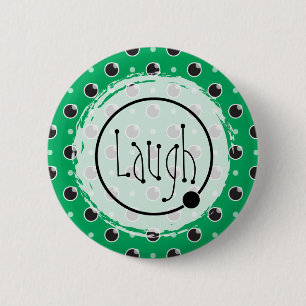 Sassy Polka Dots Laugh Button - Groen
