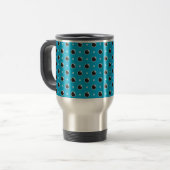 Sassy Polka Dots Monogram Travel Mug - Aqua Reisbeker (Voorkant links)