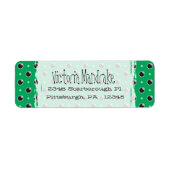 Sassy Polka Dots Return Address Label - Groen (Voorkant)