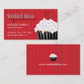 Sassy Red en Black Cupcake Visitekaartje (Voorkant / Achterkant)