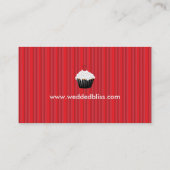 Sassy Red en Black Cupcake Visitekaartje (Achterkant)